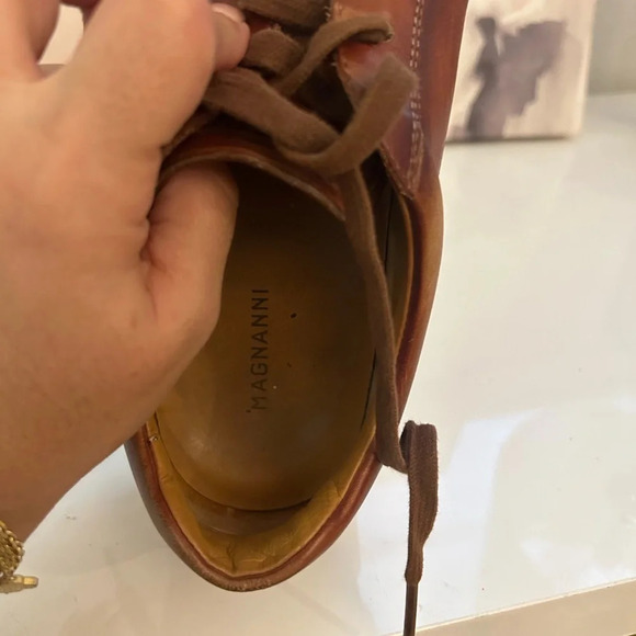 Magnanni Costa Leather Low Top Sneaker in Cognac size 10 - Picture 4 of 10